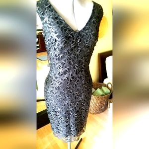 Ralph Lauren black-silver embroiderie dress - size 4